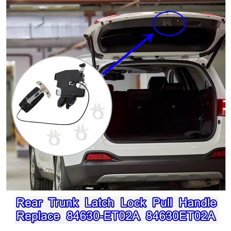 LDCRE Rear Trunk Lock Latch Lid Actuator Compatible with 2007-2012 Nissan Sentra,Rear Trunk Latch Lock Pull Handle Replace 84630-ET02A 84630ET02A - Image 2